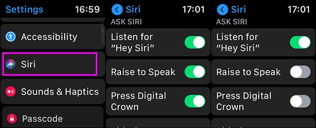 Как отключить siri на apple watch